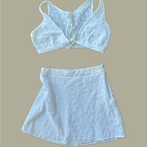 Corelle White Eyelet A-Line Skirt & Top